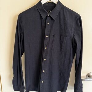 A.P.C. Men's Navy Check Shirt